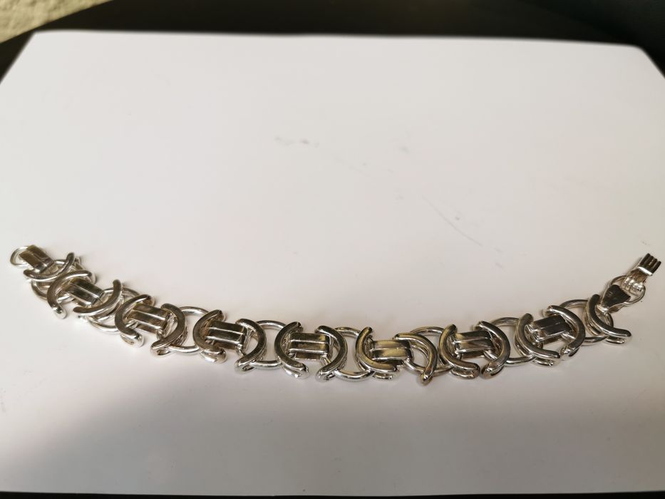 Bransoleta Srebrna próba 925 męska wzór bizantyjski - królewski 22cm