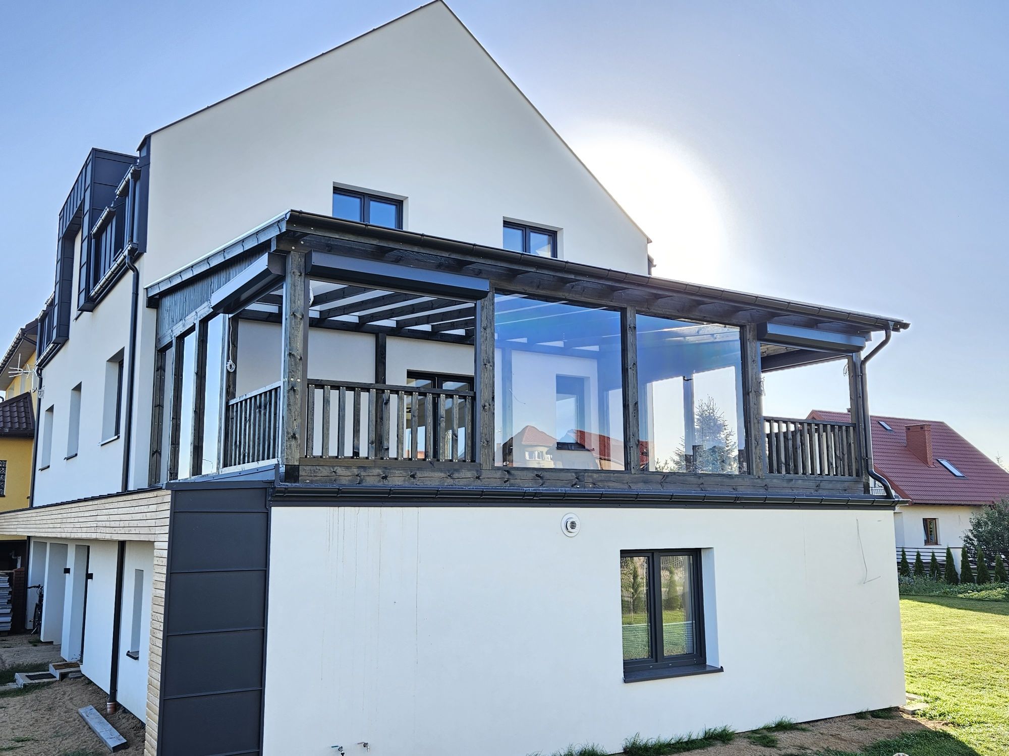 Dom drewniany 35 pergola altana wiata garaż