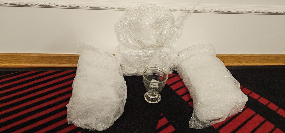 Pucharki pucharek do lodów Slice że złotymi paskami  250ml NOWE 12 szt