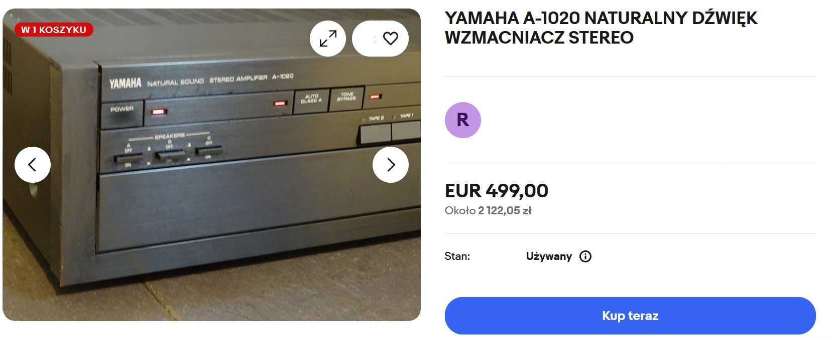 Flagowy Wzmacniacz Stereo YAMAHA A-1020 Hi-End 580 Watt Klasa A Japan