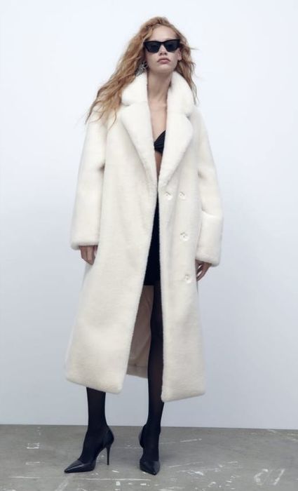 Довга шуба H&M з штучного хутра