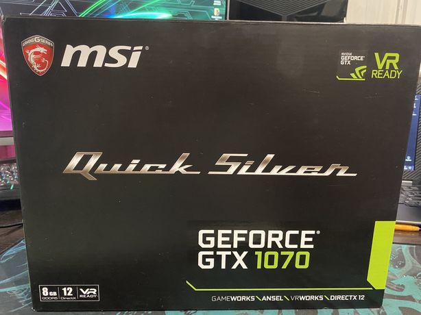 Продам MSI GeForce Gtx 1070 Quick Silver