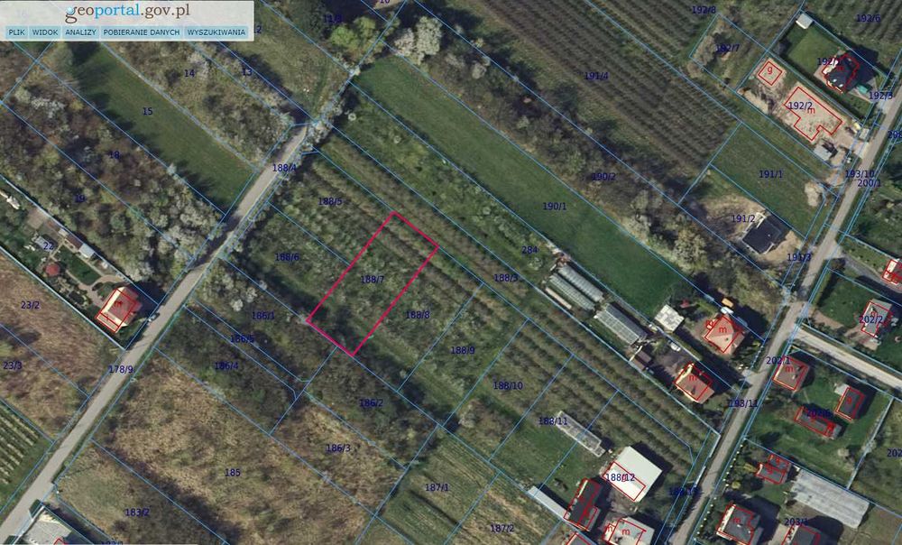 Działki budowlane Głowno ul. Wiśniowa