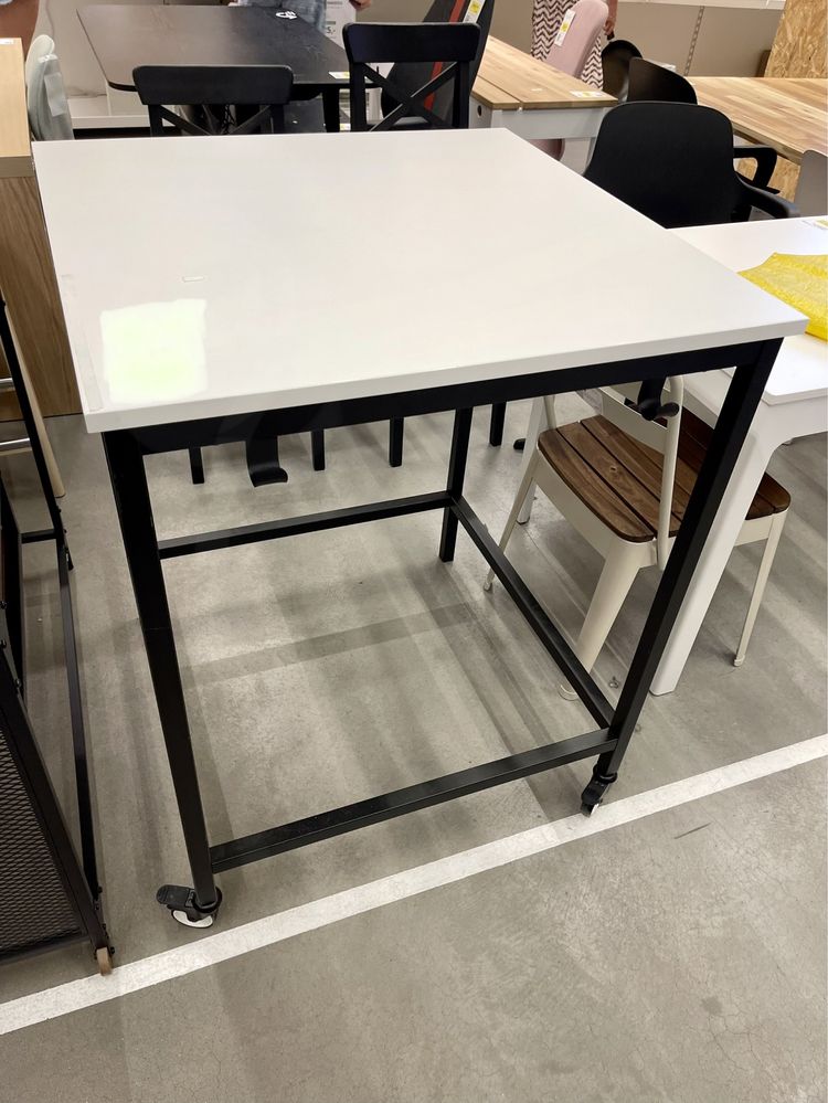IKEA TROTTEN stót biaty antracyt 80×80cm 102cm wysoki jak biurko kolka