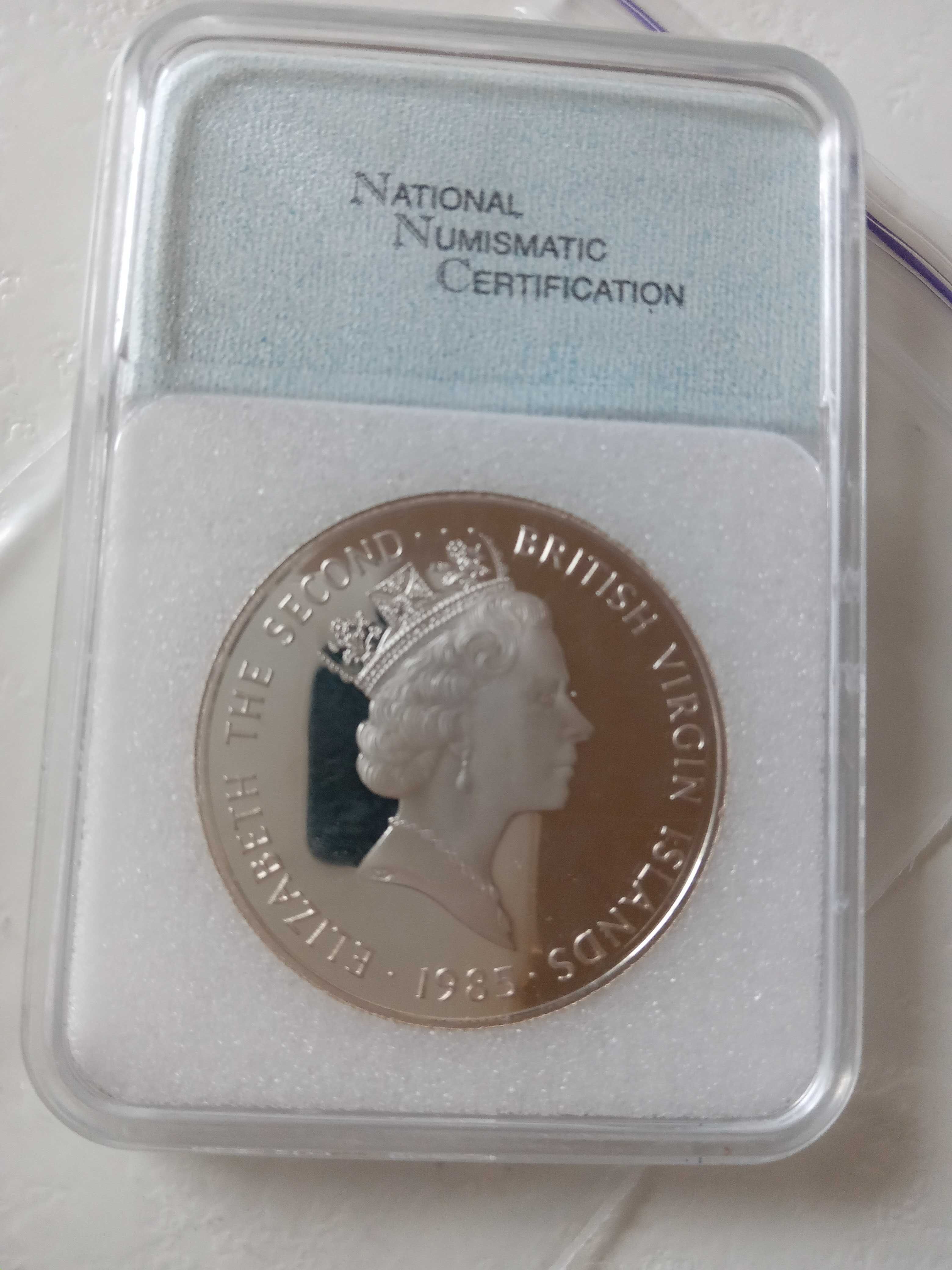 монета серебро British Virgin Islands 20 Dollars 1985 Silver