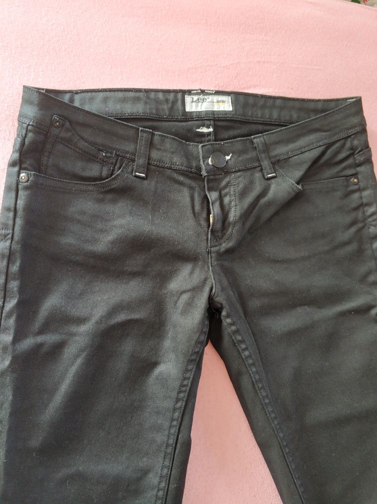 Lee woskowane spodnie czarne 30/33