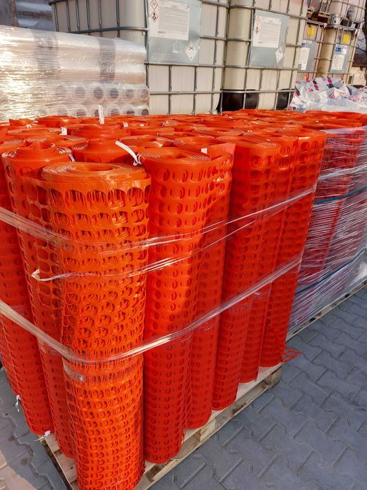 Siatka drogowa przeciwśniegowa PCV ostrzegawcza 1,2x25mb.Pomarańczowa.