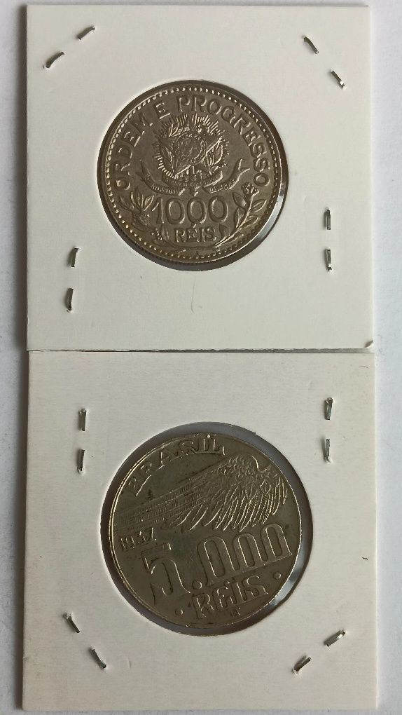 Moedas do Brasil em prata.,diversas