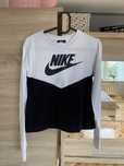 bluzka z długim rękawem damska Nike biało-czarna logo XS