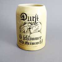 stary niemiecki ceramiczny kufel do piwa