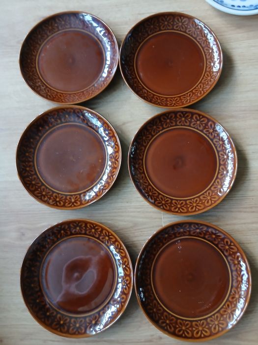 6szt talerzyków deserowych z porcelitu Pruszków wz kokardki