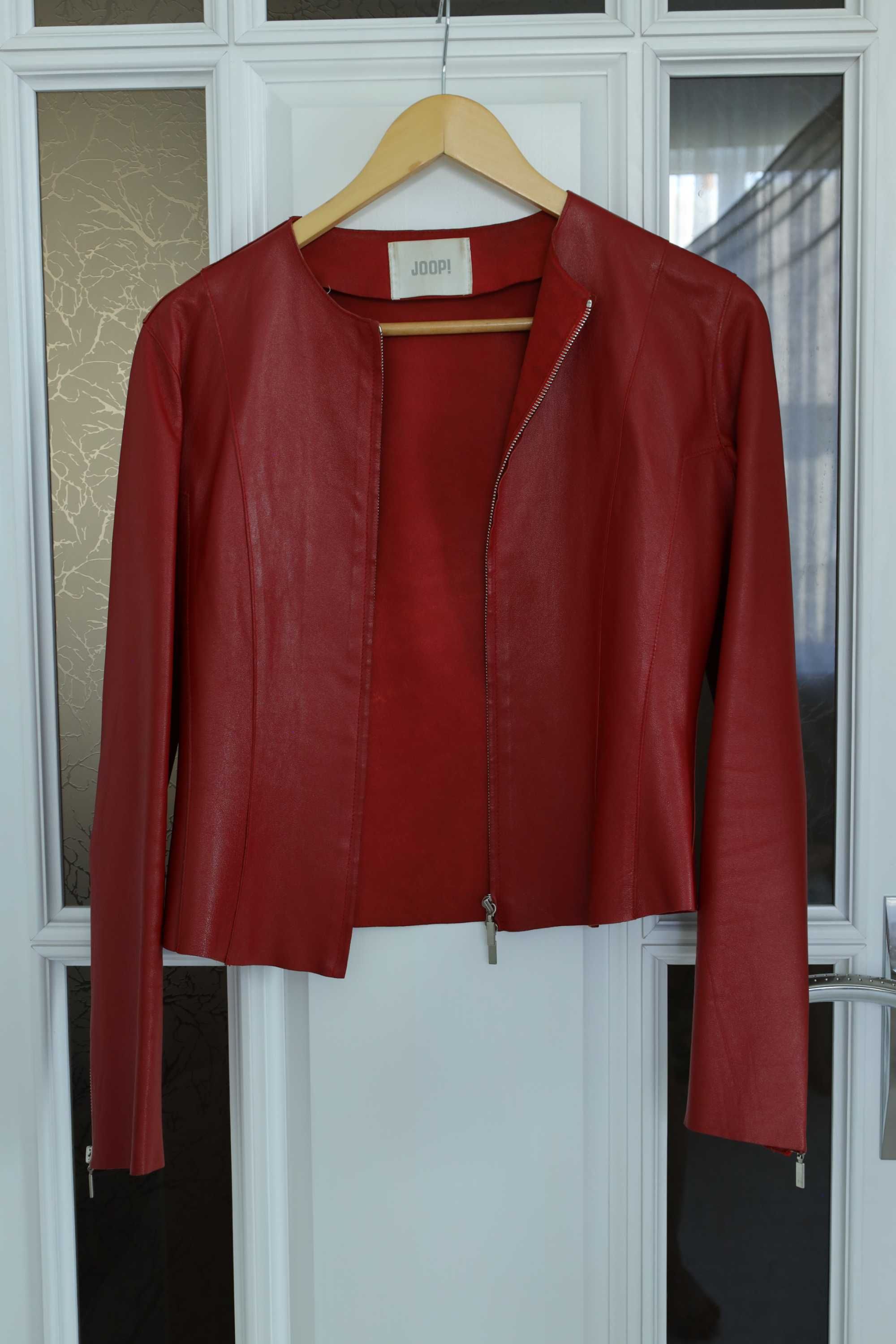 Червоний шкіряний піджак - куртка
