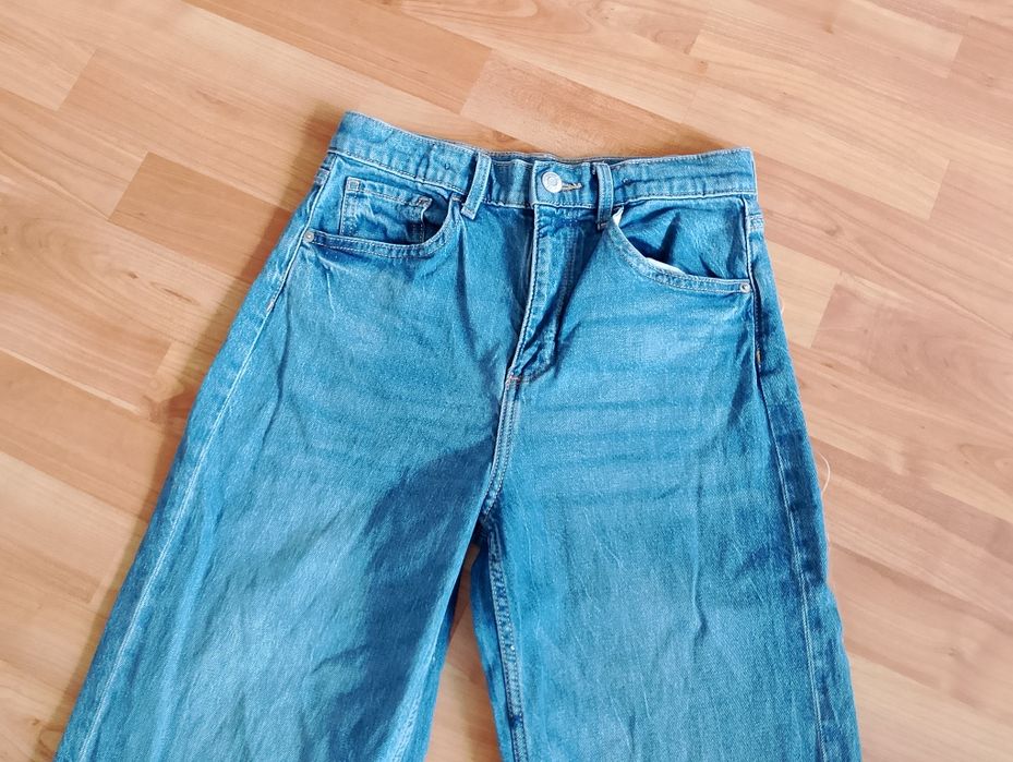 Spodnie jeansy wide leg szerokie H&M y2k rozmiar XS