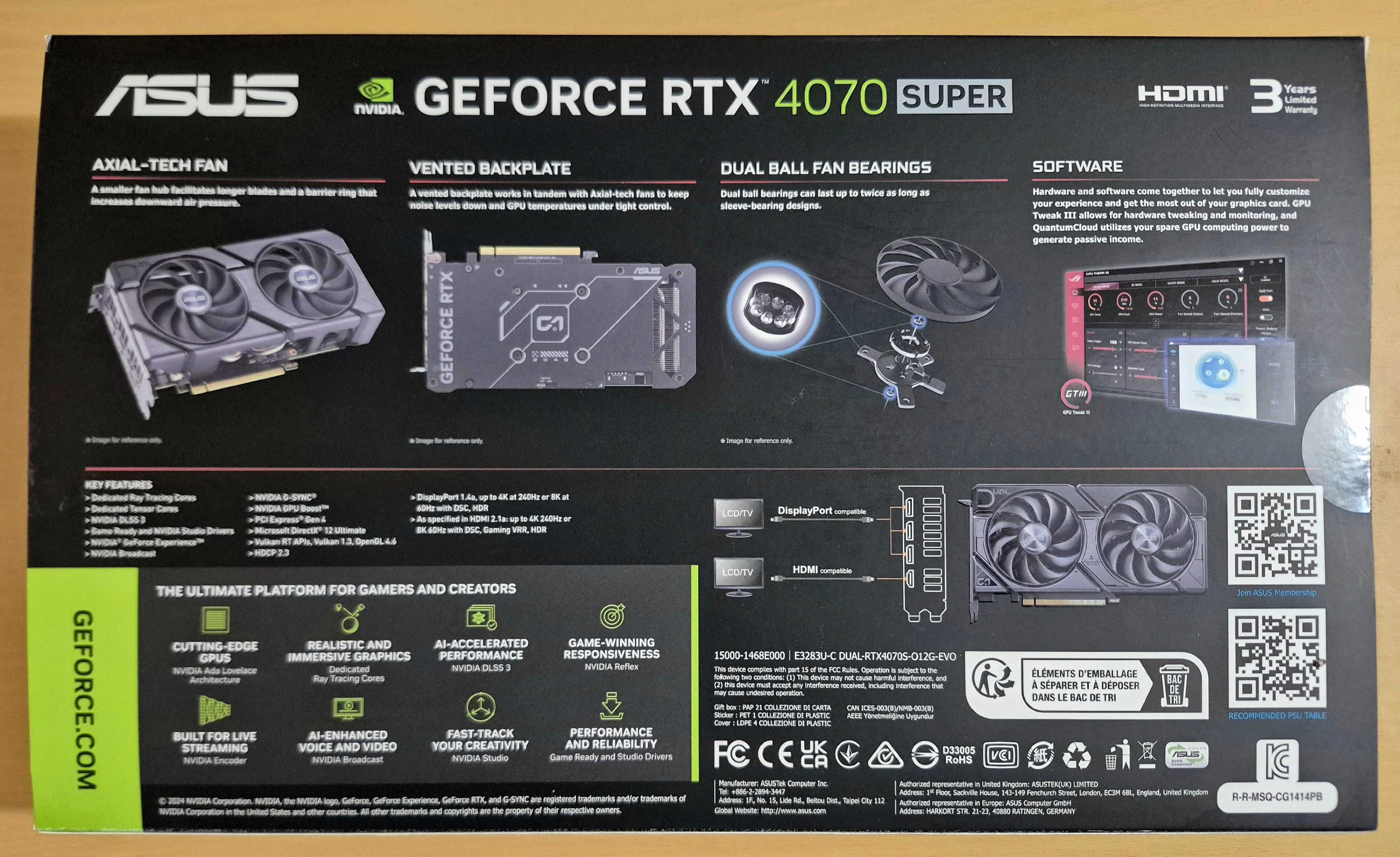 Placa Gráfica Asus Dual GeForce RTX 4070 Super Evo OC
