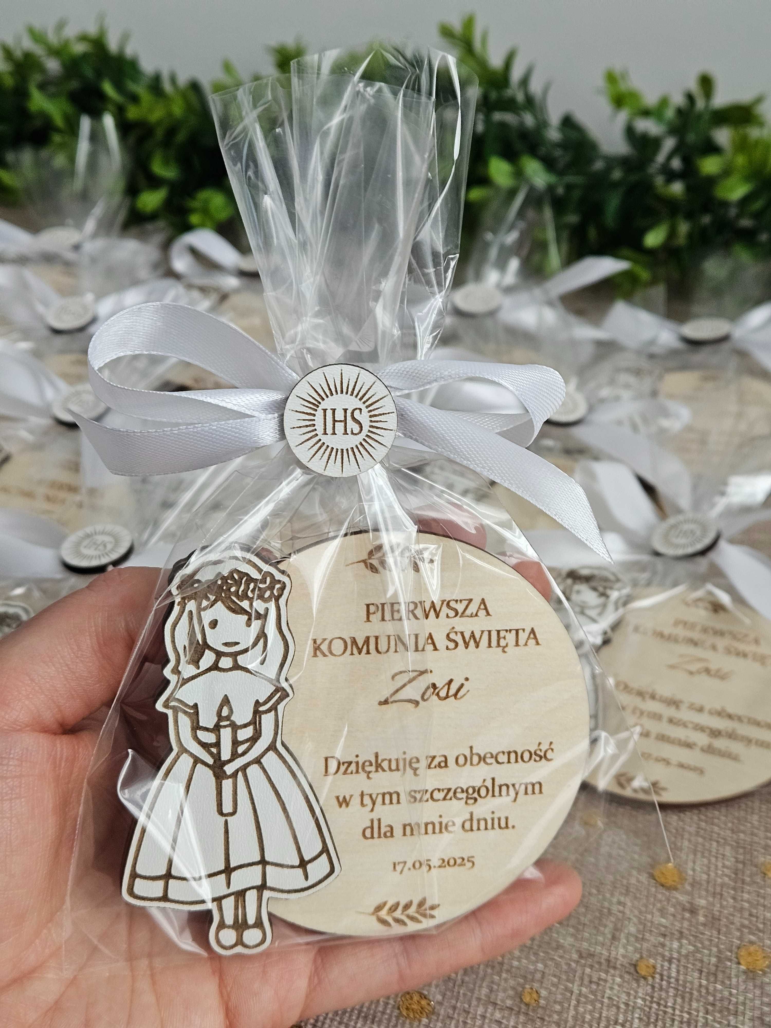 Magnes podziękownie dla gości I Komunia Święta upominek x imieniem