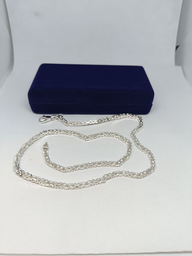 Srebrny łańcuszek splot królewski długość 50cm, srebro 925