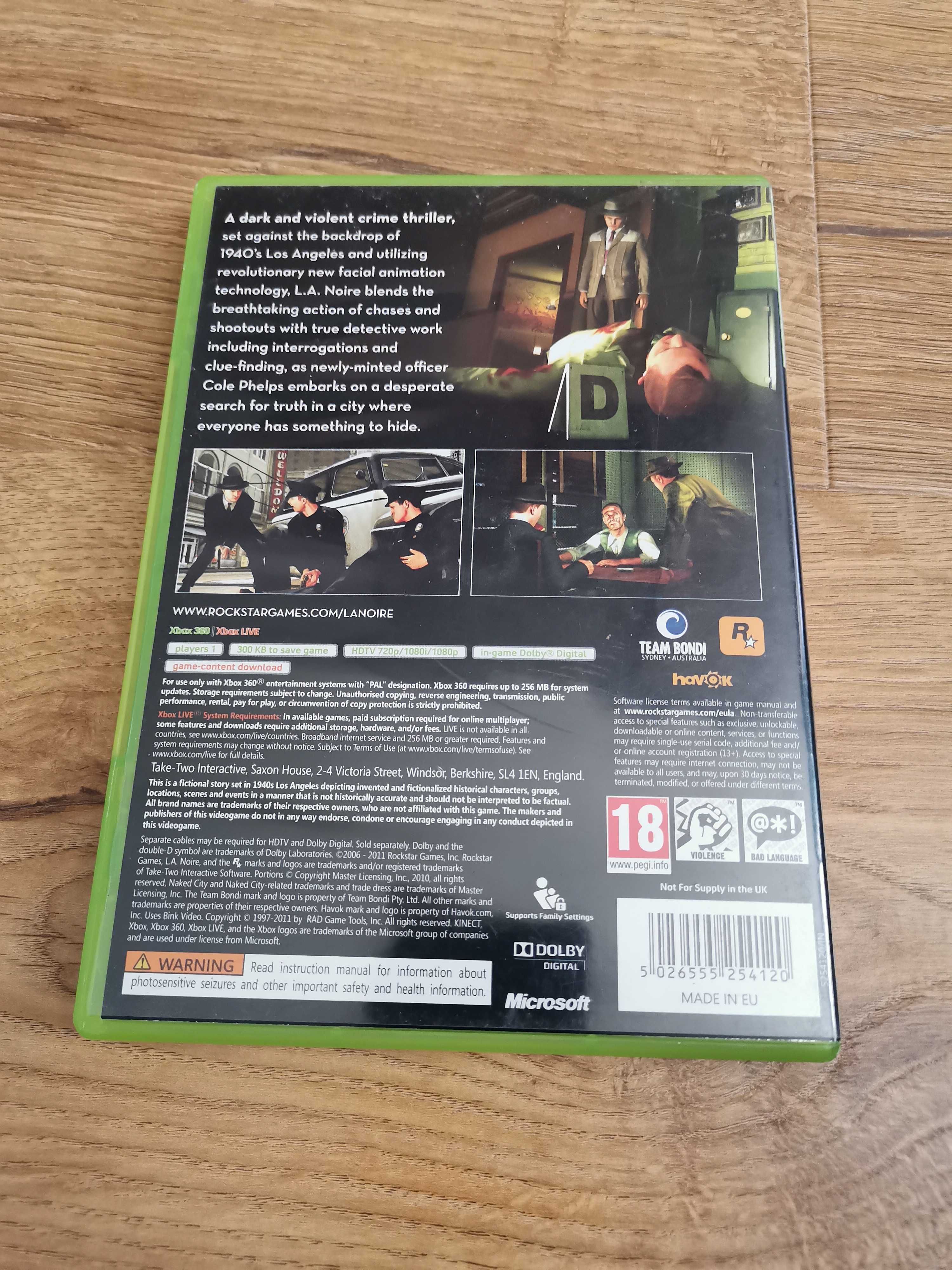 Gra L.A. Noire na konsolę XBOX 360 [BDB STAN]