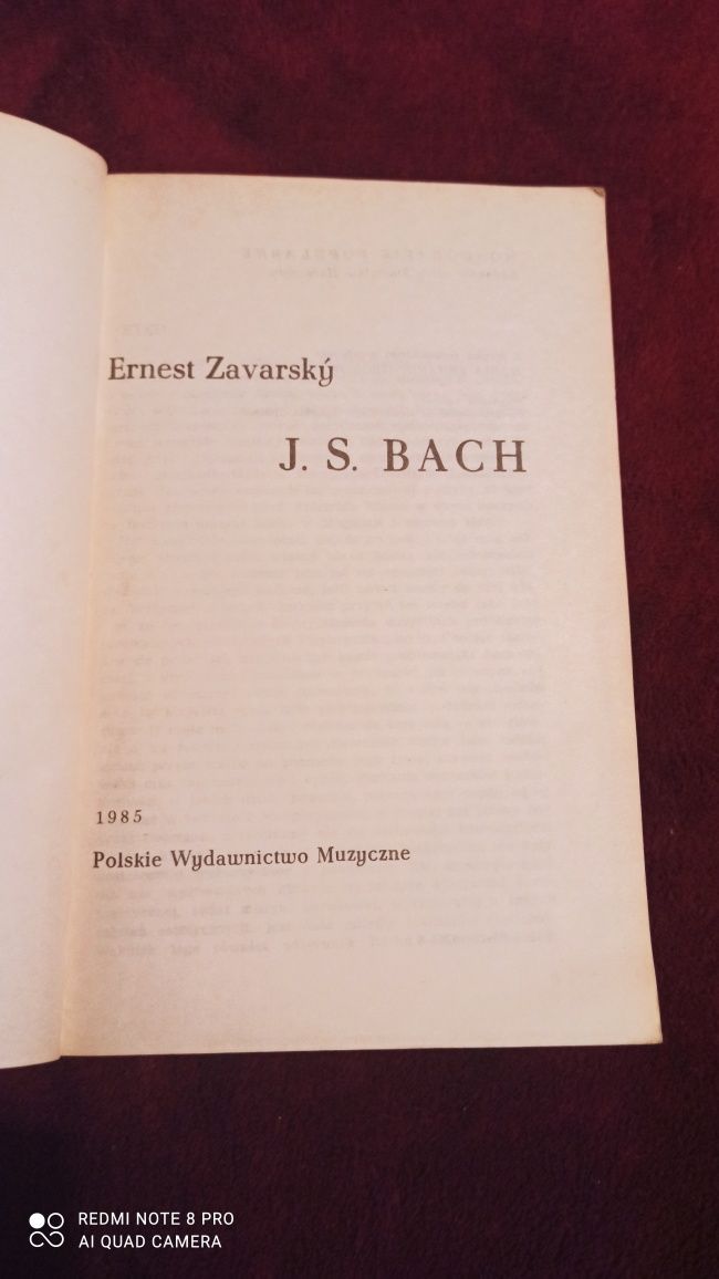 Książka J. S. Bach - E. Zavarsky