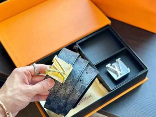 Pasek firmowy męski, damski, skóra Louis Vuitton 405317