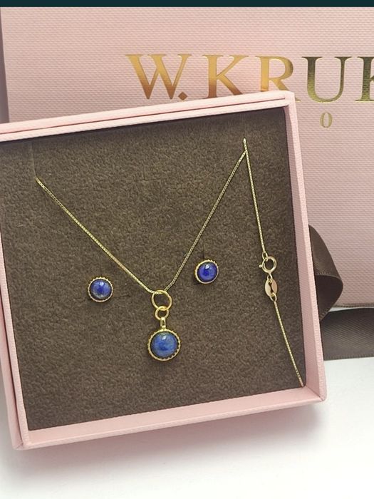 Komplet biżuterii srebrnej 925 z lapis lazuli