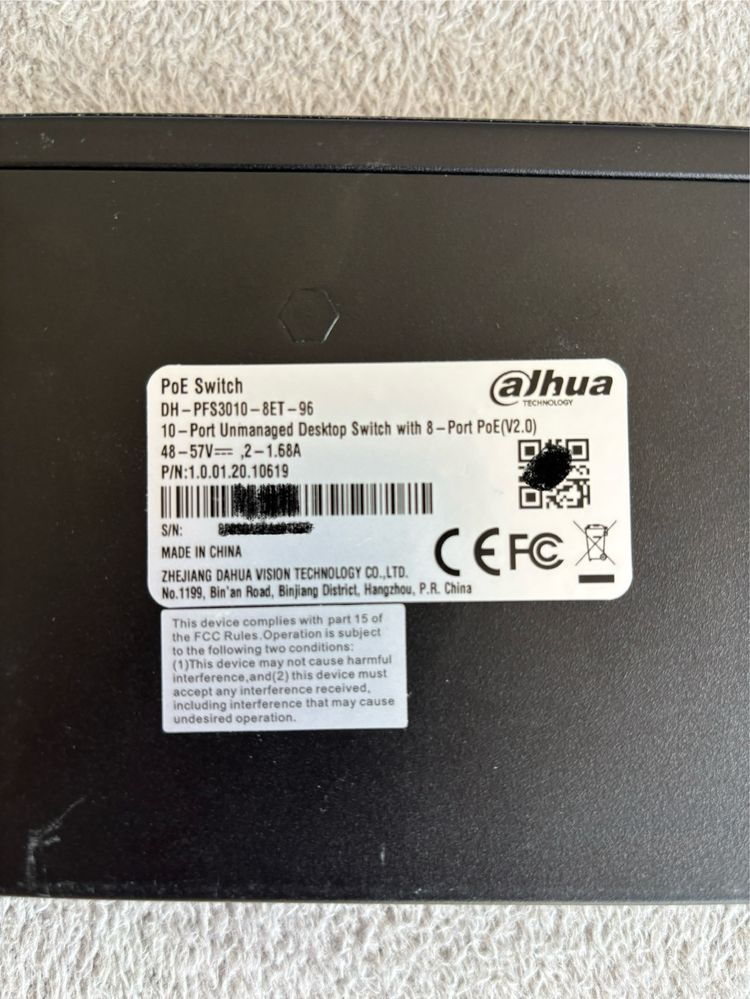 Switch Dahua PFS3010-8ET-96 v2 z PoE
