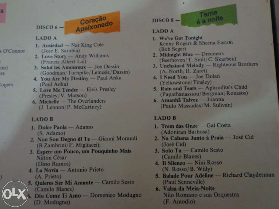 Colectânea de discos de vinil "120 melodies that will live forever" cl