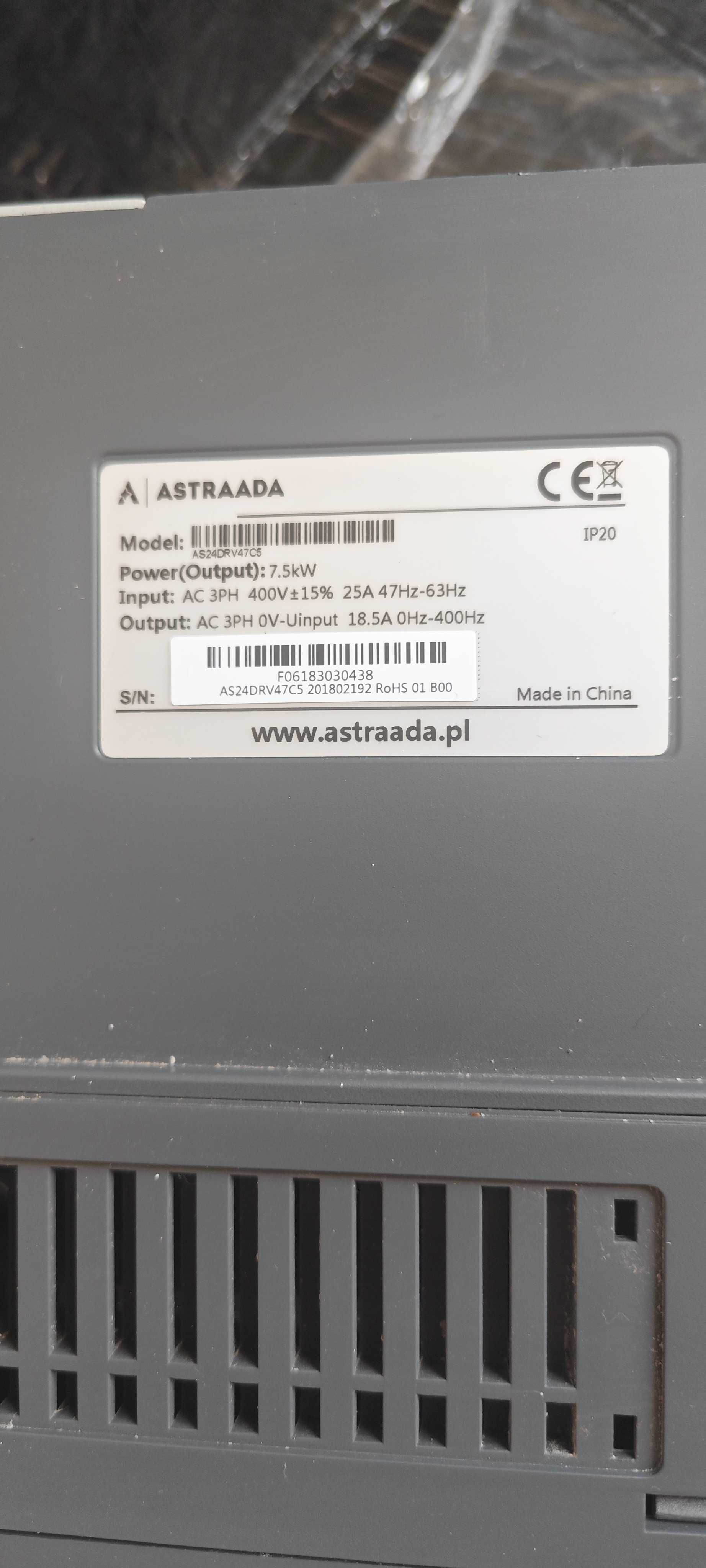 Falownik trójfazowy 7,5 kw astraada drv-24 do podajników łańcuchowych