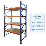 Regały do sklepu magazynu z półkami MRC-32, H=3500mm 5 półek – 200 kg