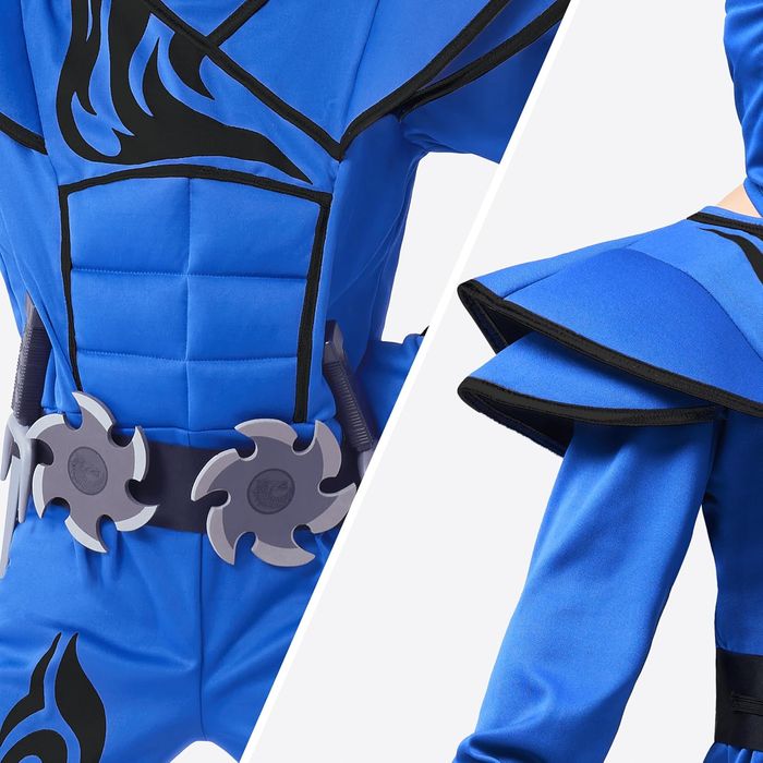 Niebieski Kostium Ninja dla Dzieci Rozmiar 8-10Lat 9 Lat