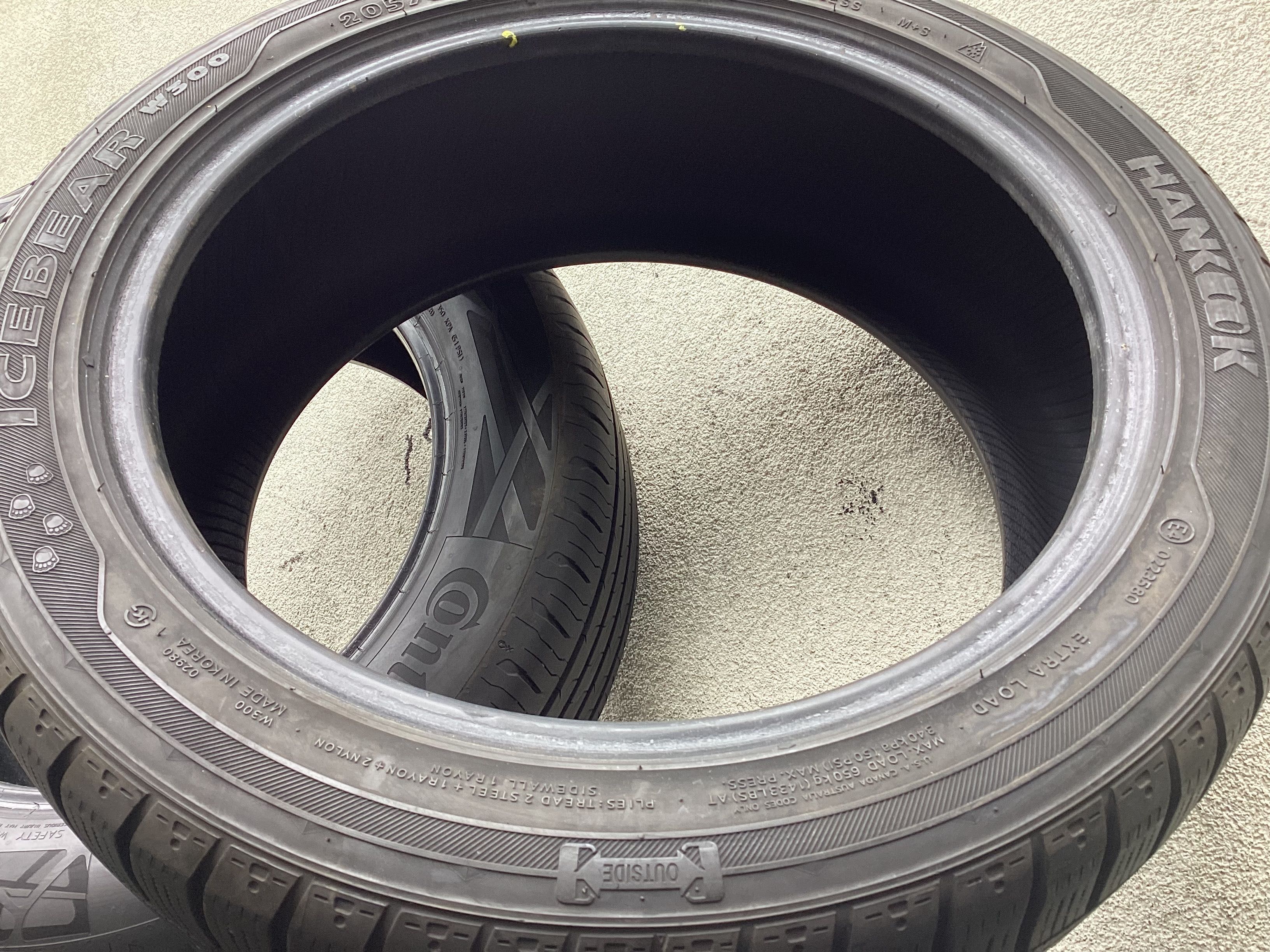 HANKOOK 205/50r17 2szt opony zima zimowe 5.8mm