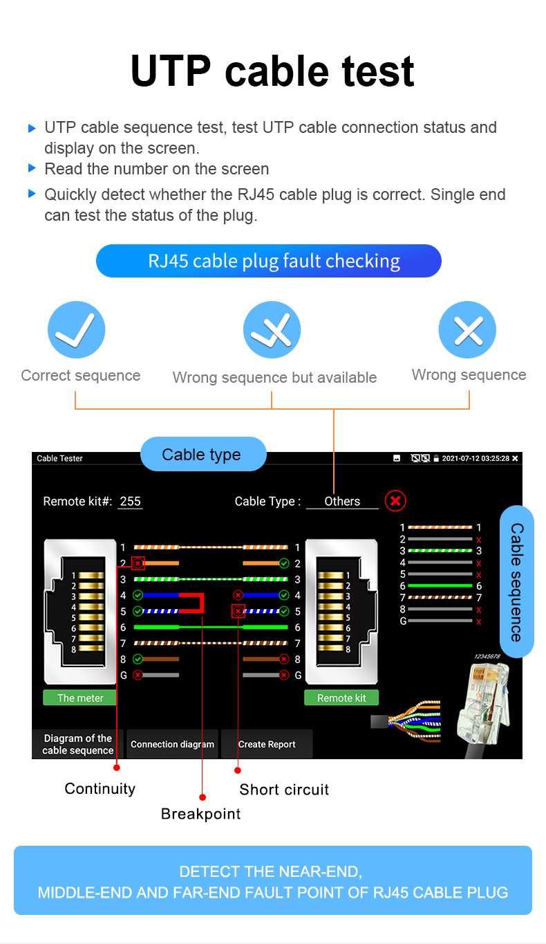 Tester miernik kamer IP CCTV IPC-1910C Plus H265 8MP AHD 8K WiFi PoE