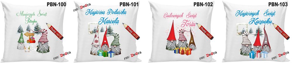 Poduszka Prezent na Święta Mikołaj Renifer Skrzat Gwiazdka + Imię