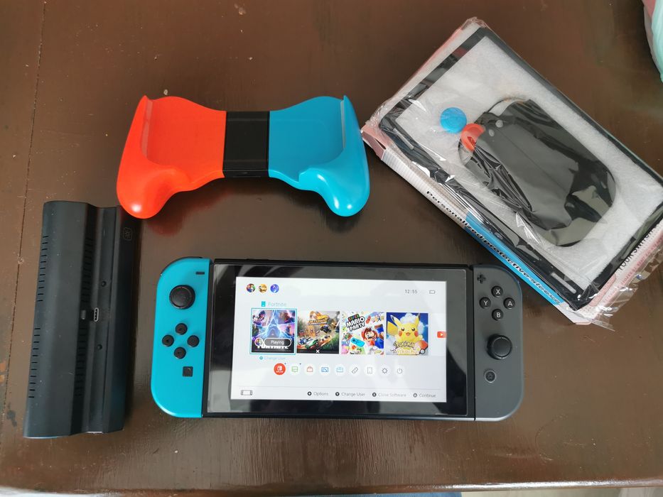 Nintendo Switch v2 szkło na ekranie zestaw plus gratisy stan bdb