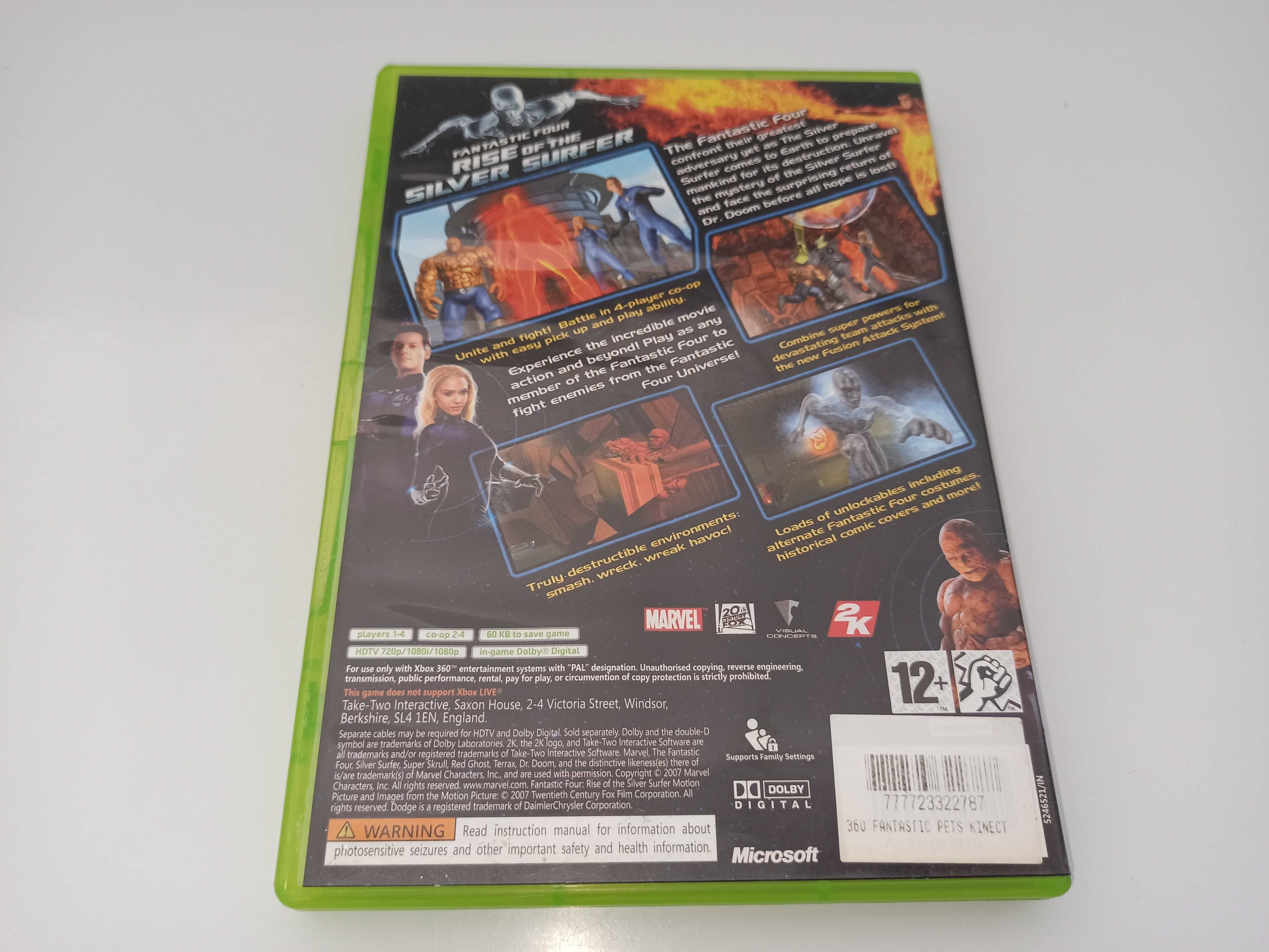 xbox 360 FANTASTIC FOUR RISE of THE SILVER SURFER filmowa akcja hit