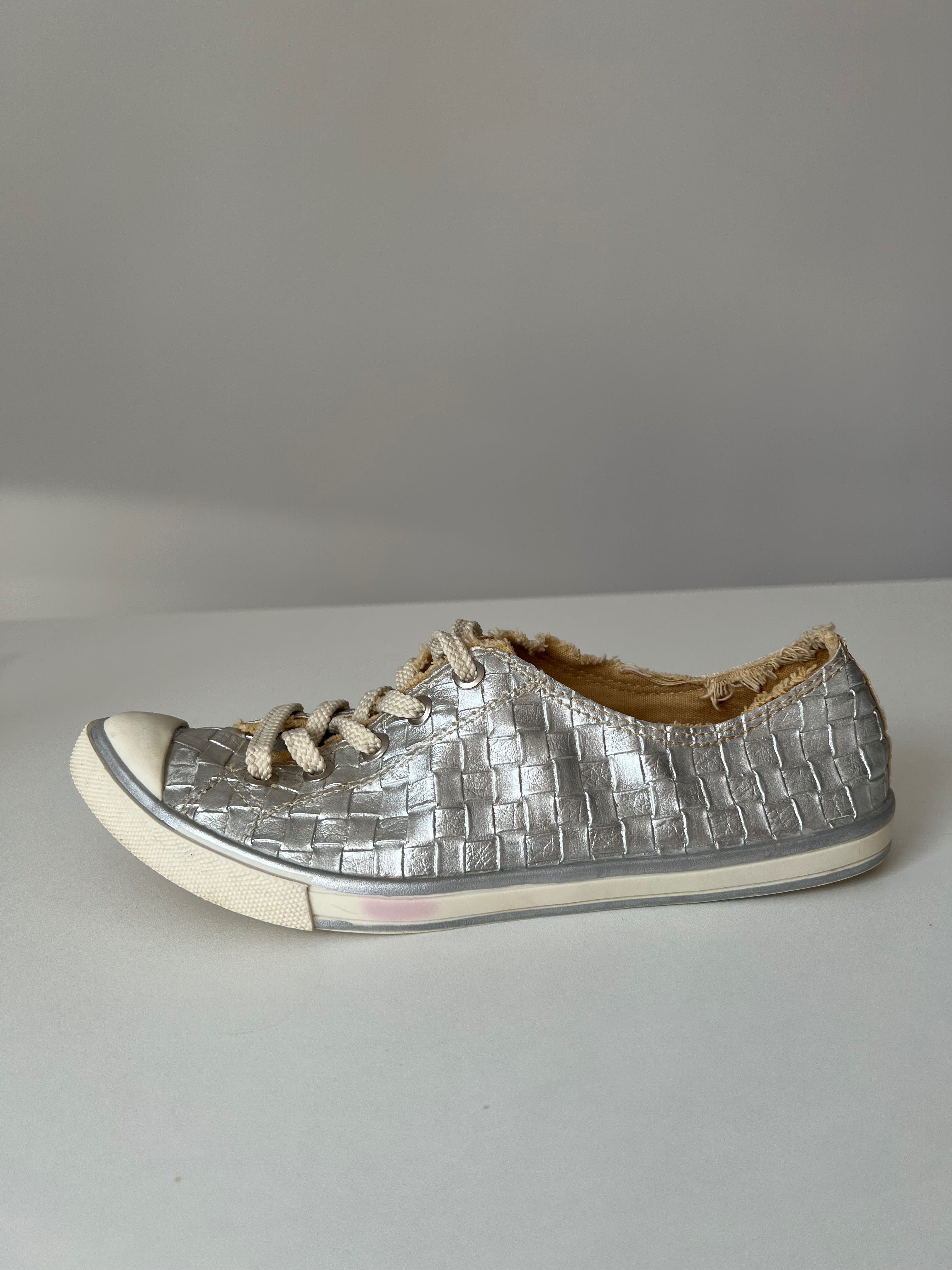 Srebrne buty trampki rozmiar 37
