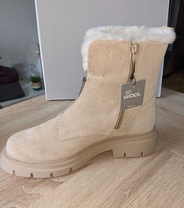 Зимові замшеві чоботи на вовнi Tamaris, p-p 40