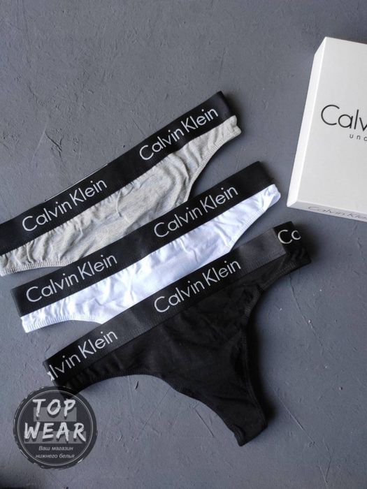 Набір трусиків стрингів Calvin Klein Black modern