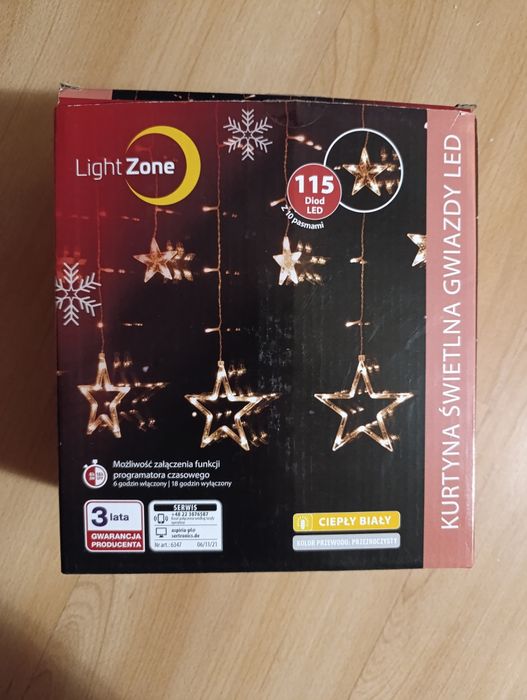 Kurtyna świetlna gwiazdki z timerem