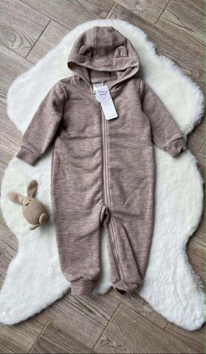 Lindex beżowy kombinezon merino rozmiar 80