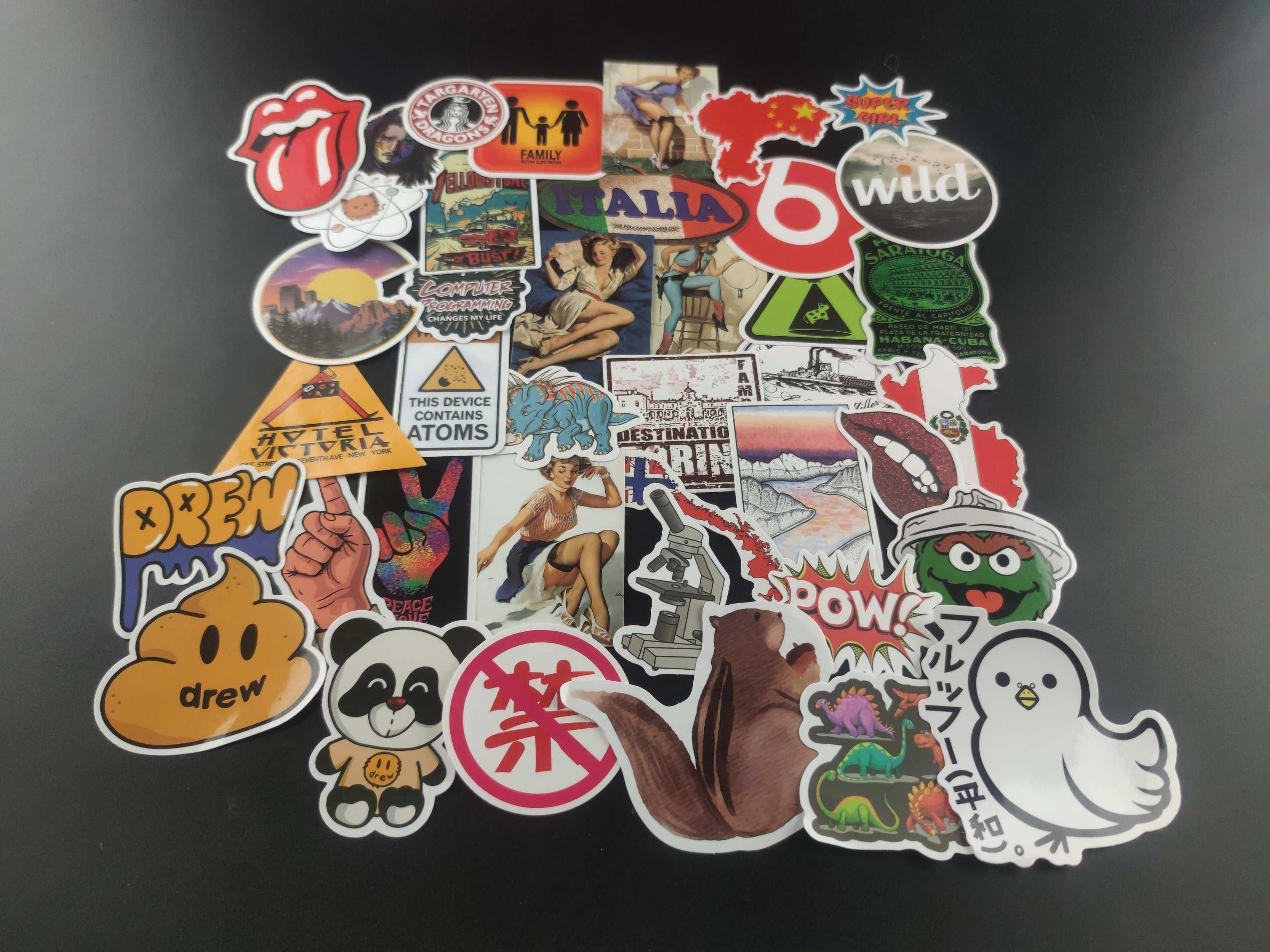 STICKER BOMB Naklejki Obklejka Oklejka Wlepka Kask Rakieta Zestaw #19