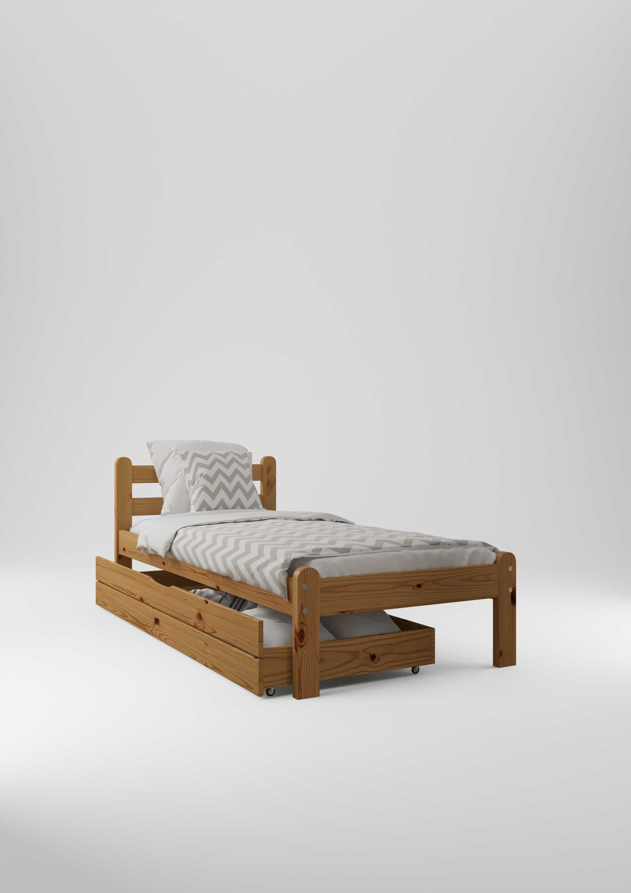 Кровать для дома с ламелями из цельного дерева