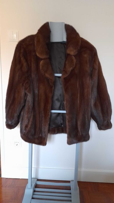 Blusão de lombos de vison cor caramelo