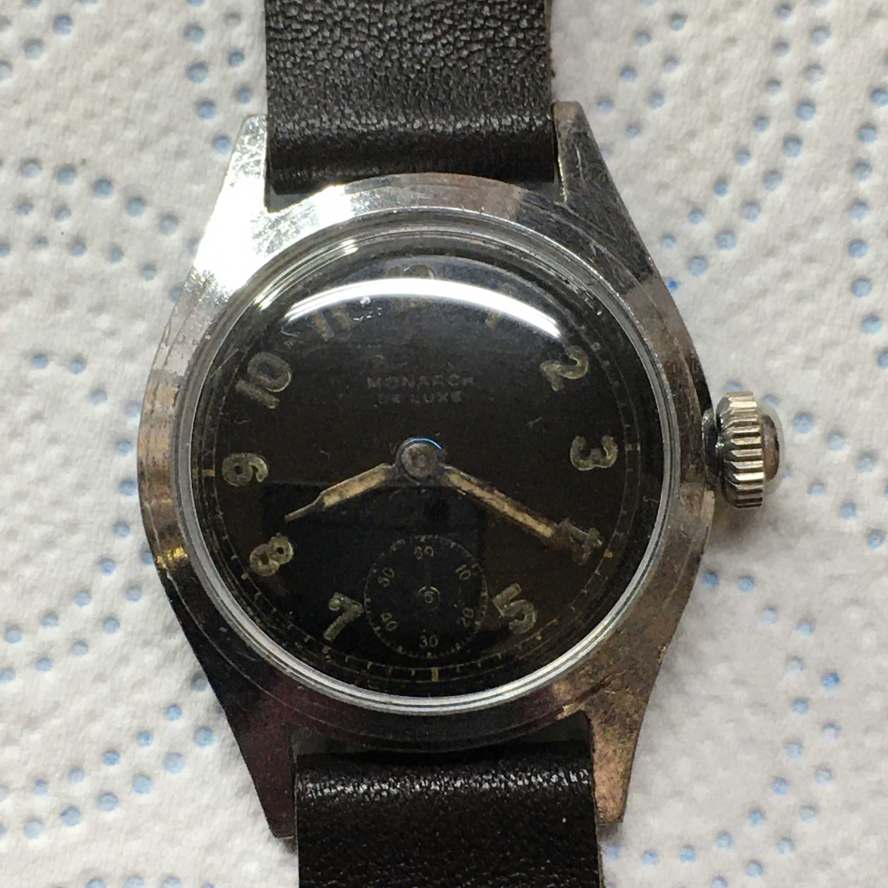 Męski zegarek vintage MONARCH De Luxe 17j sprawny bez serwisu