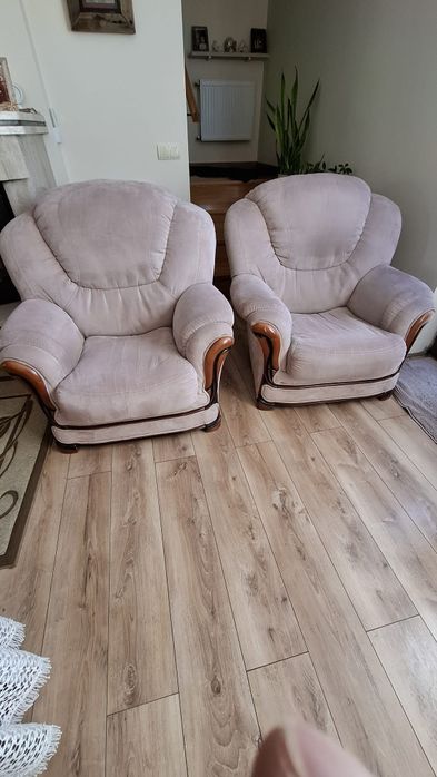 Zestaw wypoczynkowy 2x fotele sofa z funkcją spaniaia