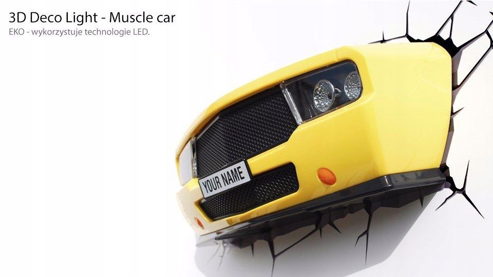 Lampka Nocna Maska Samochodu Muscle Car Lampa 3D