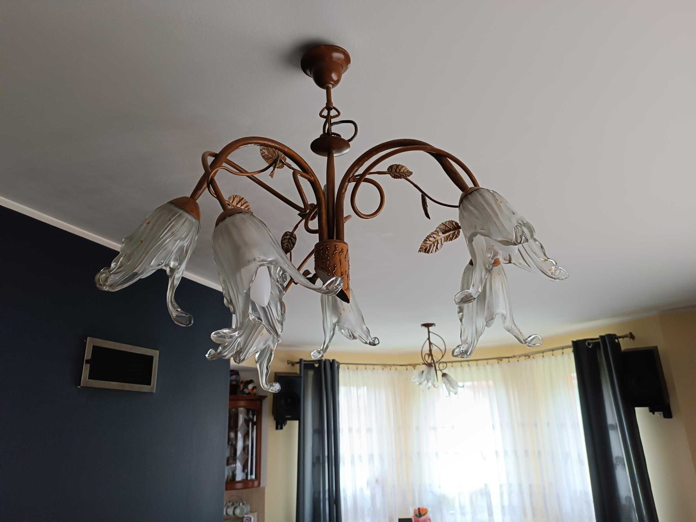 lampa wisząca do salonu pokoju 5 gniazd 3 gniazda