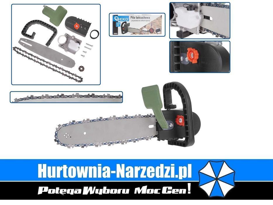 Piła łańcuchowa 12" – przystawka do szlifierki kątowej