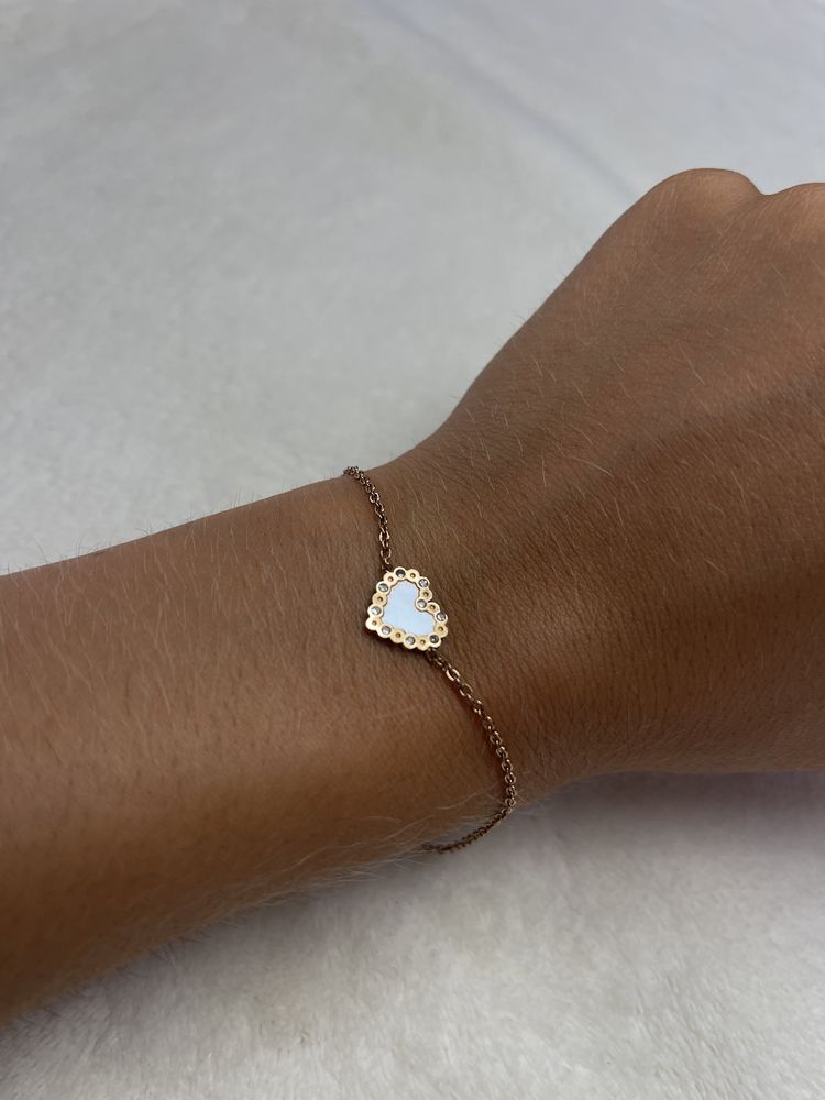 Pulseira coração perolado