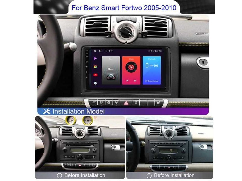 Radio samochodowe Android Benz Smart Fortwo (9") 2005.-2010