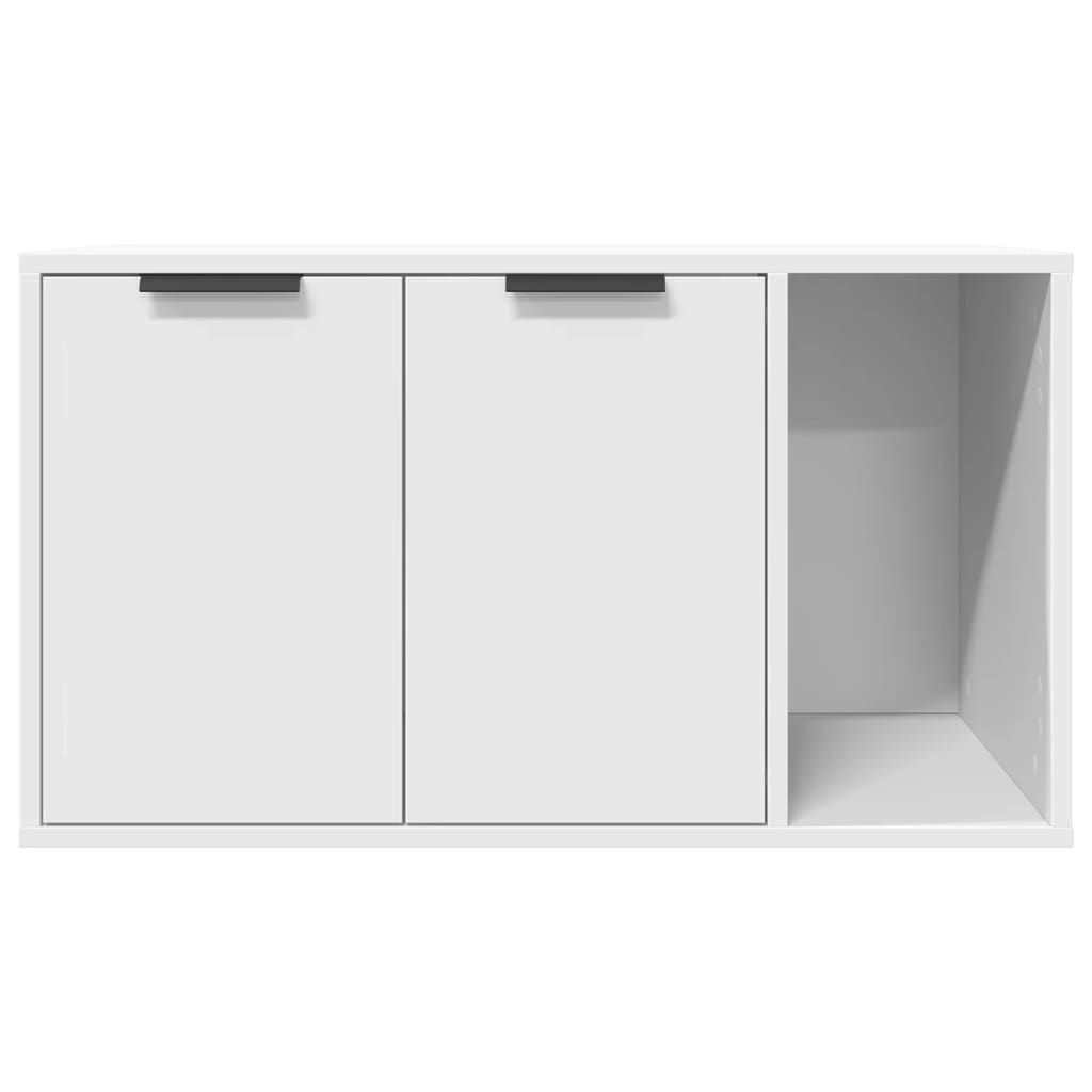 Vidaxl Szafka Na Kuwetę, Biała, 80X50X45 Cm, Materiał Drewnopochodny